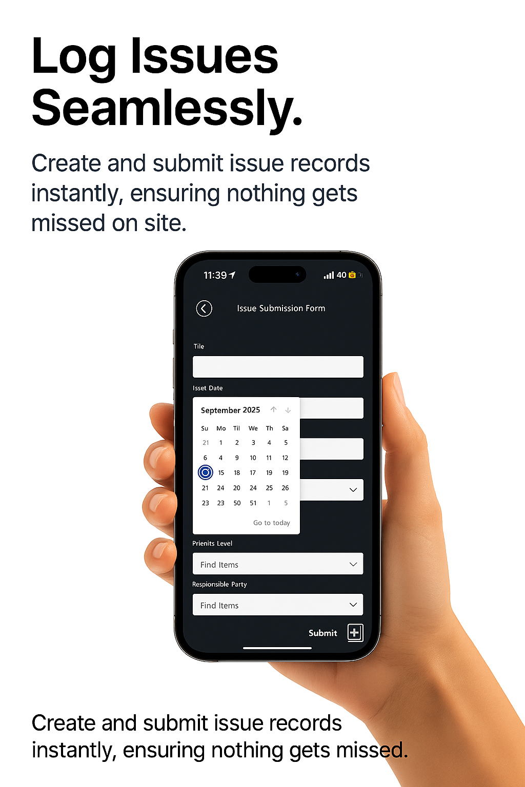 Issue Logging Mobile App - Log issues seamlessly